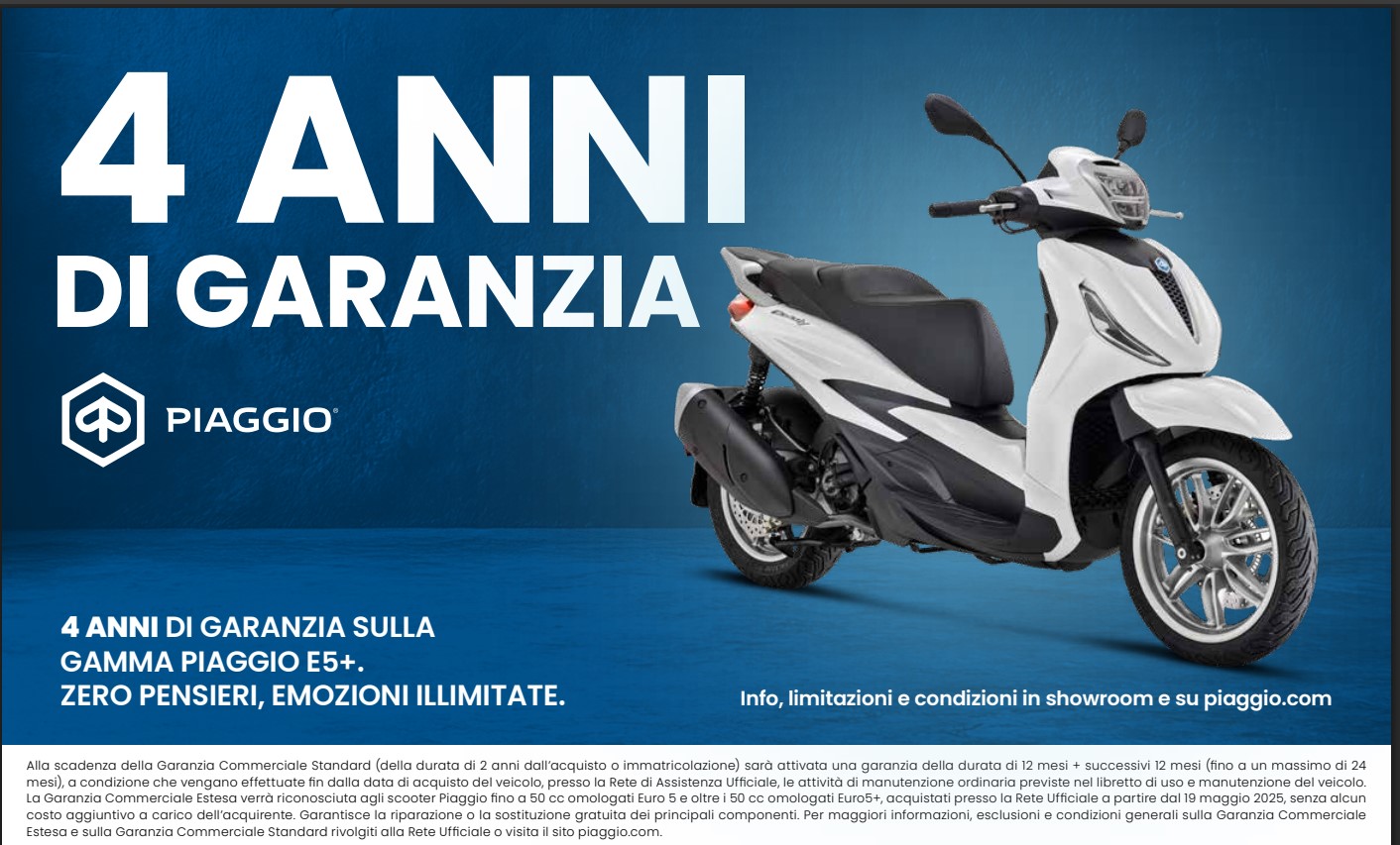 4 ANNI DI GARANZIA PIAGGIO