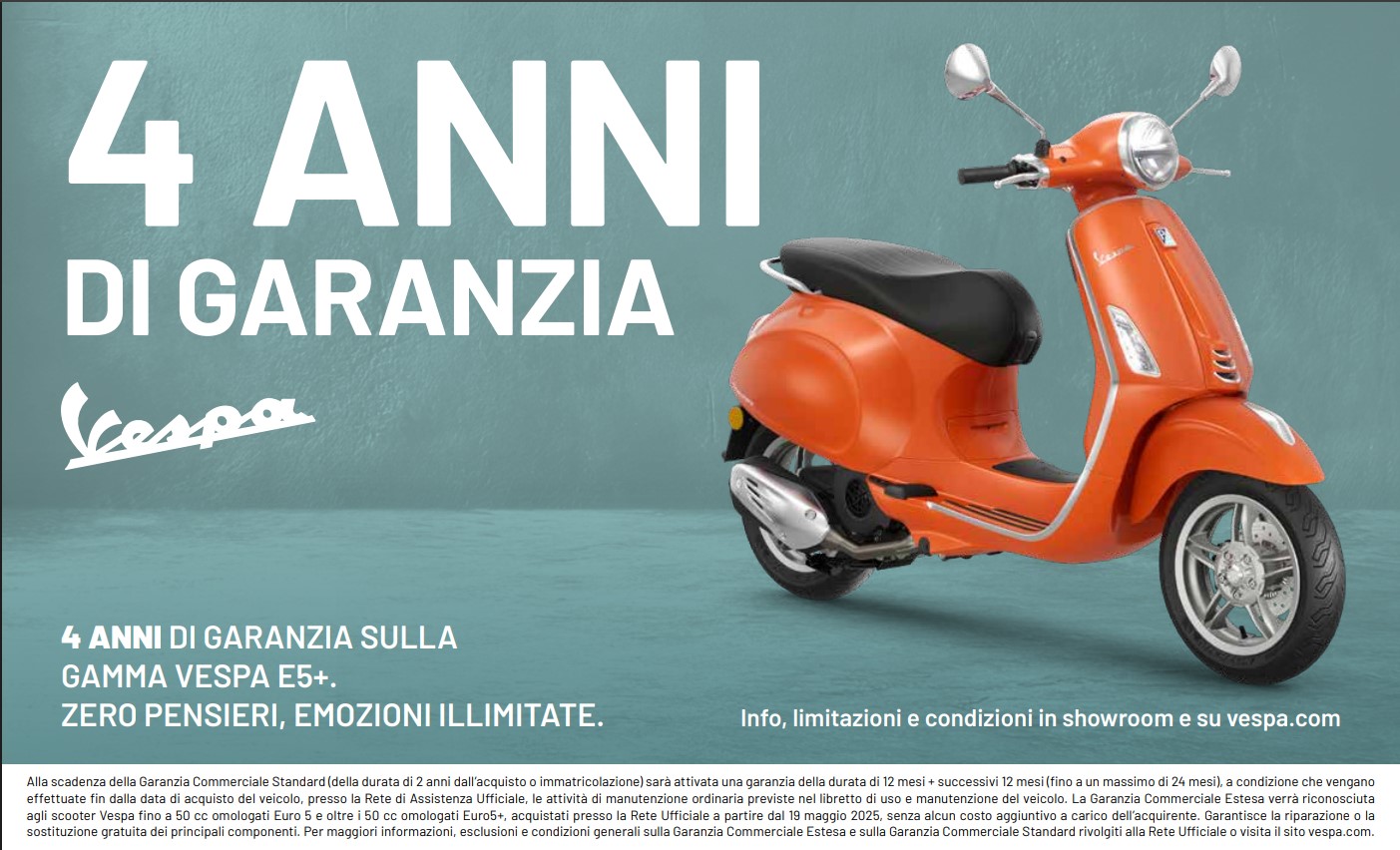 4 ANNI DI GARANZIA VESPA